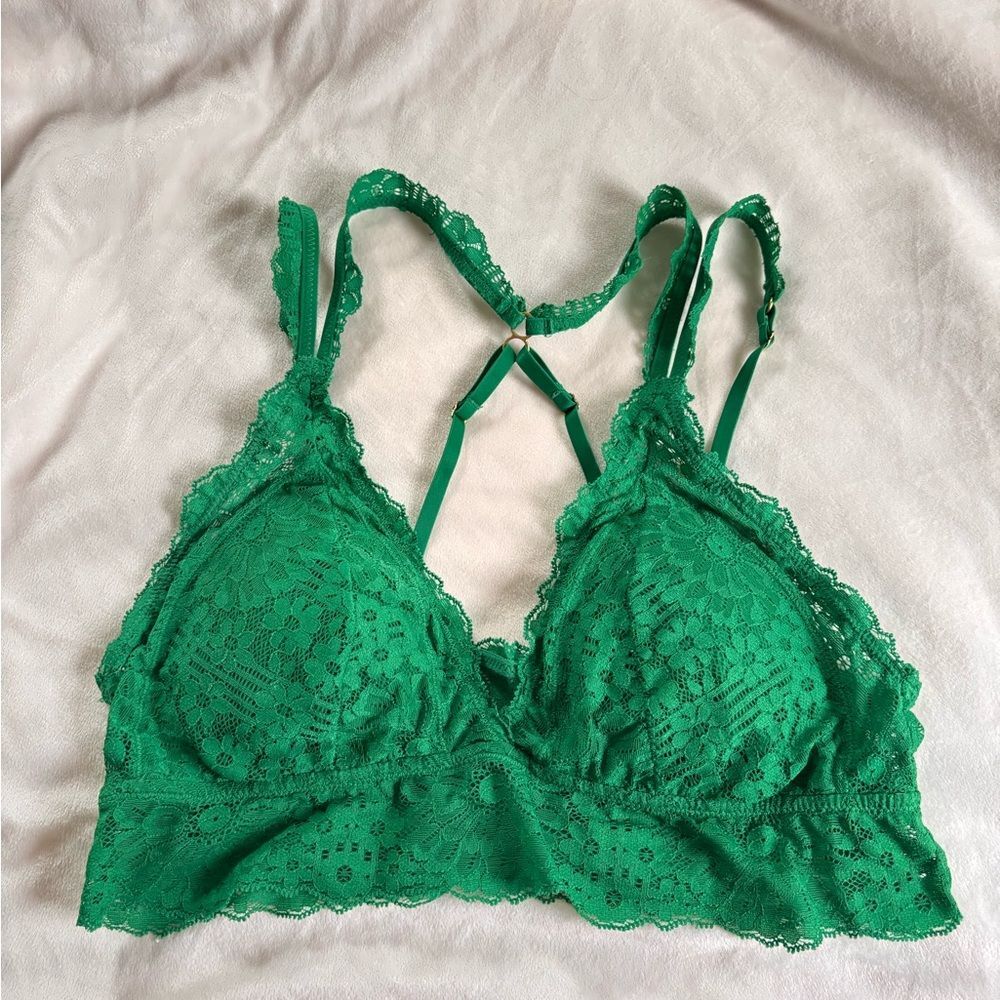 Aerie Vibrant Green Lace Bralette